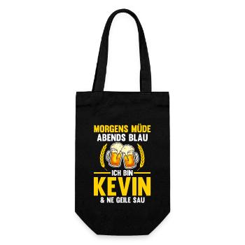 Kevin - Geschenkbeutel für Flaschen - Schwarz - Vorne
