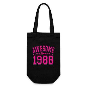 Awesome Since 1988 Geburtstag 1988 Vintage 1988 - Geschenkbeutel für Flaschen - Schwarz - Vorne