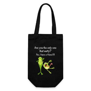 Niedliches und lustiges Frosch-Design mit coolem Slogan - Geschenkbeutel für Flaschen - Schwarz - Vorne