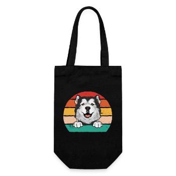 Alaskan Malamute Hund - Geschenkbeutel für Flaschen - Schwarz - Vorne