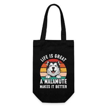 Alaskan Malamute Hund - Geschenkbeutel für Flaschen - Schwarz - Vorne