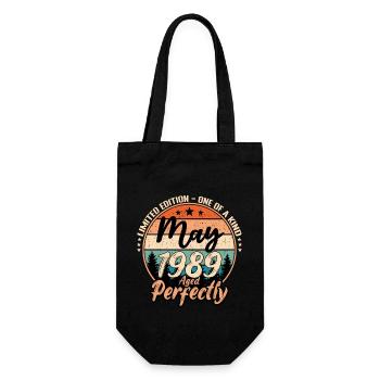 May 1989 anniversary 1989 legends May - Gift Bag for Bottles - black - Front