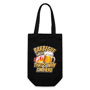 Grilling & Beer - That's Why I'm Here - Barbecue - Gift Bag for Bottles - black - Front