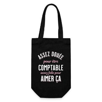 Comptable Cadeau Rigolo Secrétaire Humour Femme - Sac à bouteille - noir - Devant