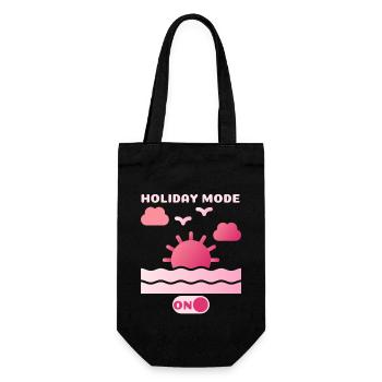 Urlaub am Meer, Meer-Icon, lustiger Holiday-Spruch - Geschenkbeutel für Flaschen - Schwarz - Vorne