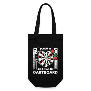 My heart is on the dartboard - Geschenkbeutel für Flaschen - Schwarz - Vorne