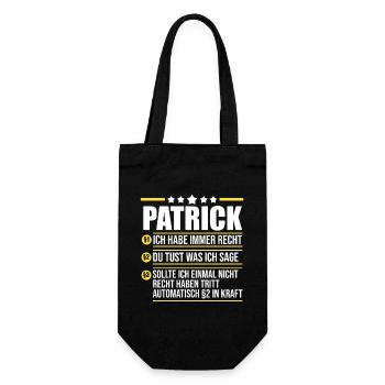Patrick - Geschenkbeutel für Flaschen - Schwarz - Vorne