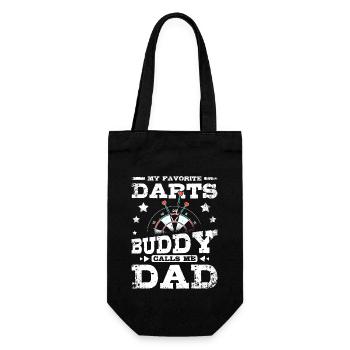 Mein Darts Kumpel nennt mich Dad Papa - Geschenkbeutel für Flaschen - Schwarz - Vorne