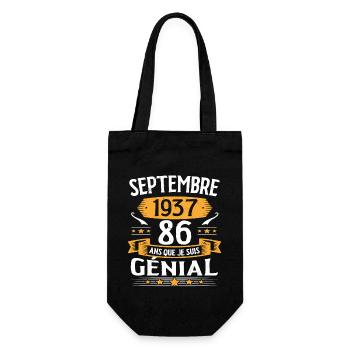 Septembre 1937 86 Ans Que Je Suis Génial Cadeau - Sac à bouteille - noir - Devant