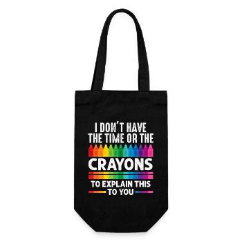 Ich habe nicht die Zeit oder die Buntstifte - Geschenkbeutel für Flaschen - Schwarz - Vorne