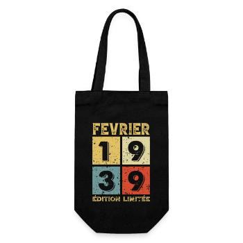 Anniversaire Vintage Idée Cadeau Février 1939 - Sac à bouteille - noir - Devant