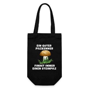 Ein guter Pilzkenner findet immer einen Steinpilz - Geschenkbeutel für Flaschen - Schwarz - Vorne