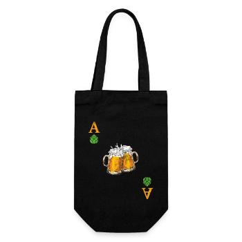 Le houblon est l’atout - Bière - As - Carte à jouer - Sac à bouteille - noir - Devant