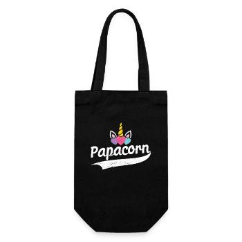 Papacorn Papa Unicorn Lovers Father's Day Unicorn - Gift Bag for Bottles - black - Front