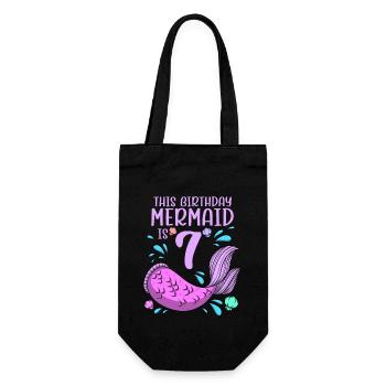 Mermaid Birthday For Girls 7th Birthday - Gift Bag for Bottles - black - Front