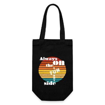 Always on the sunny side. Always on the fun side. - Geschenkbeutel für Flaschen - Schwarz - Vorne