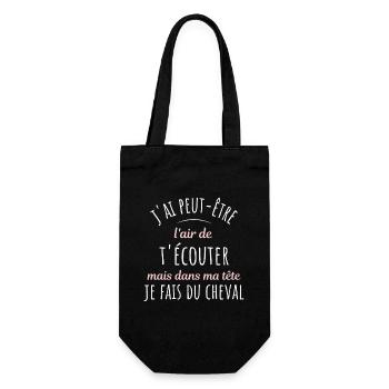 Équitation Cadeau Pour Cavalière Cheval Humour - Sac à bouteille - noir - Devant