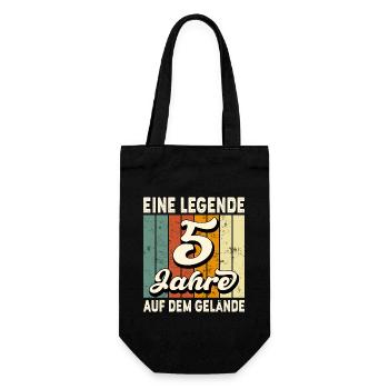 Jubiläum 5 Jahre Geschenk Arbeit Lustig Spruch - Geschenkbeutel für Flaschen - Schwarz - Vorne