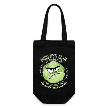 Kohl, lustiger Spruch, Murphy's-Slaw, Comic - Geschenkbeutel für Flaschen - Schwarz - Vorne