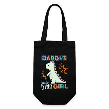 Dinosaurier Daddy's Little Dino-Girl, Spruch - Geschenkbeutel für Flaschen - Schwarz - Vorne