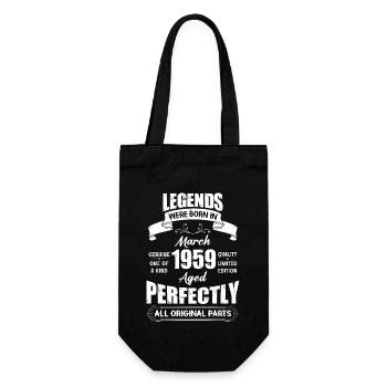 Legends Were Born In March 1959 Birthday - Geschenkbeutel für Flaschen - Schwarz - Vorne