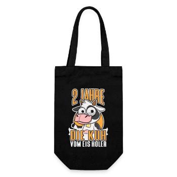 Jubiläum 2 Jahre Geschenk Arbeit Lustig Spruch - Geschenkbeutel für Flaschen - Schwarz - Vorne
