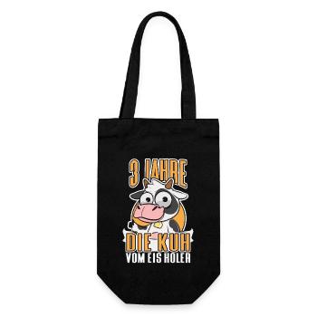 Jubiläum 3 Jahre Geschenk Arbeit Lustig Spruch - Geschenkbeutel für Flaschen - Schwarz - Vorne