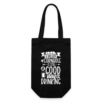 Cornhole Throwing Cornhole player Cornhole lover - Geschenkbeutel für Flaschen - Schwarz - Vorne