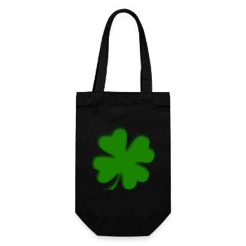 St Patricks Day - Kleeblatt - Shamrock - Geschenkbeutel für Flaschen - Schwarz - Vorne