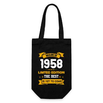März 1958 Geburtstagsgeschenk - Geschenkbeutel für Flaschen - Schwarz - Vorne