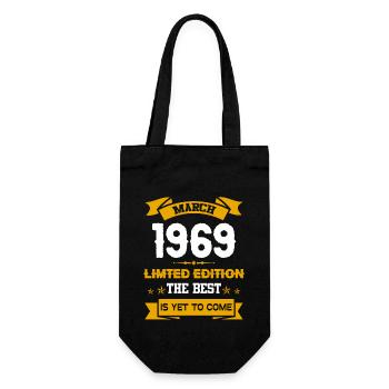 März 1969 Geburtstagsgeschenk - Geschenkbeutel für Flaschen - Schwarz - Vorne