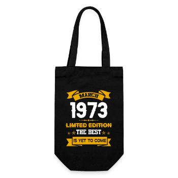 März 1973 Geburtstagsgeschenk - Geschenkbeutel für Flaschen - Schwarz - Vorne