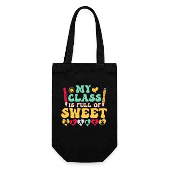 My Class Is Full Of Sweethearts - Gift Bag for Bottles - black - Front