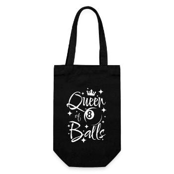 Pool billard queen of 8 balls - Geschenkbeutel für Flaschen - Schwarz - Vorne