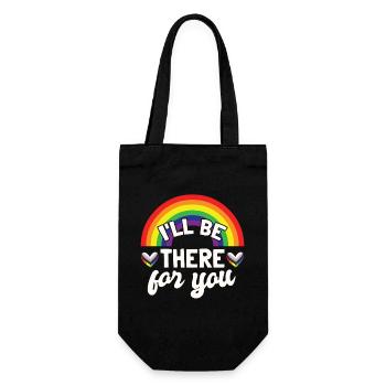 LGBTQ Regenbogen Pride Monat - Geschenkbeutel für Flaschen - Schwarz - Vorne