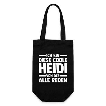 Vorname Heidi - Geschenkbeutel für Flaschen - Schwarz - Vorne