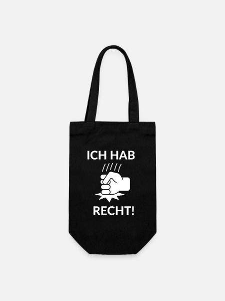 Faust ich hab RECHT - Geschenkbeutel für Flaschen - Schwarz