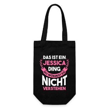 Vorname Jessica - Geschenkbeutel für Flaschen - Schwarz - Vorne