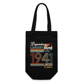 Birthday present born in January 1941 - Gift Bag for Bottles - black - Front