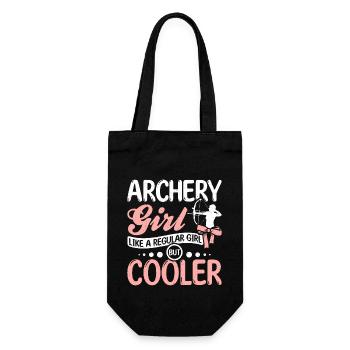 Archery girl like a regular girl but cooler - Gift Bag for Bottles - black - Front
