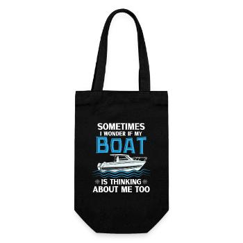 Boating Dad Boat Captain Pontoon Sailor Cruising - Geschenkbeutel für Flaschen - Schwarz - Vorne