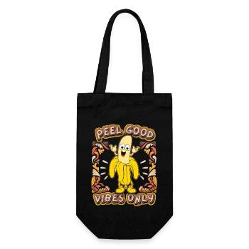 Banane-Spruch, Lustige-Banane, Peel-Good Comic Pun - Geschenkbeutel für Flaschen - Schwarz - Vorne
