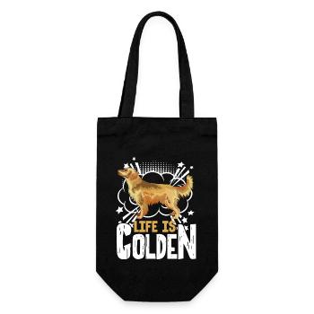 Golden Retriever Life Is Golden - Gift Bag for Bottles - black - Front