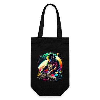Funky Astronaut on a Mixing Table - Gift Bag for Bottles - black - Front