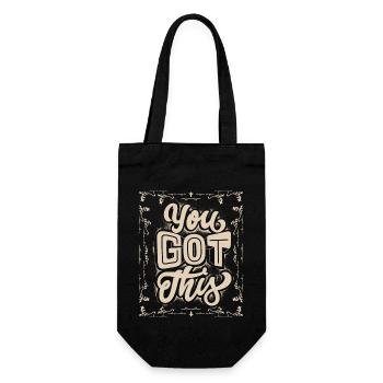 You Got This, slogan de motivation dans un style vintage - Sac à bouteille - noir - Devant
