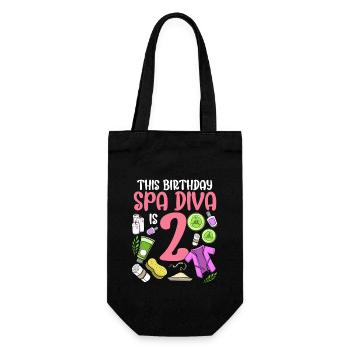 Spa Geburtstag für Mädchen 2. Spa Geburtstagsfeier - Geschenkbeutel für Flaschen - Schwarz - Vorne
