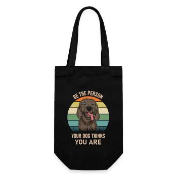Weimaraner Welpe Hundehalter Hundefreund - Geschenkbeutel für Flaschen - Schwarz - Vorne