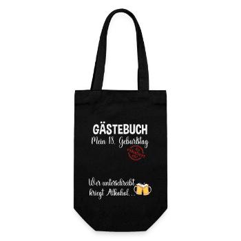 Gästeliste mein 18. Geburtstag zum Verewigen - Geschenkbeutel für Flaschen - Schwarz - Vorne