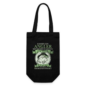 Angler Vintage - Geschenkbeutel für Flaschen - Schwarz - Vorne