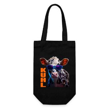 cows farmer farmer cow lover funny cow - Gift Bag for Bottles - black - Front
